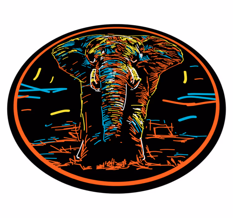 Levendig safarisilhouet dieren vinyl tapijt - TenStickers