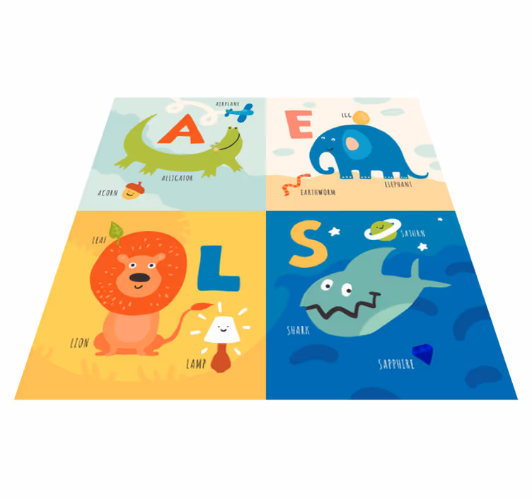 Alfabetisch leerontwerp vinyl tapijt alfabet - TenStickers