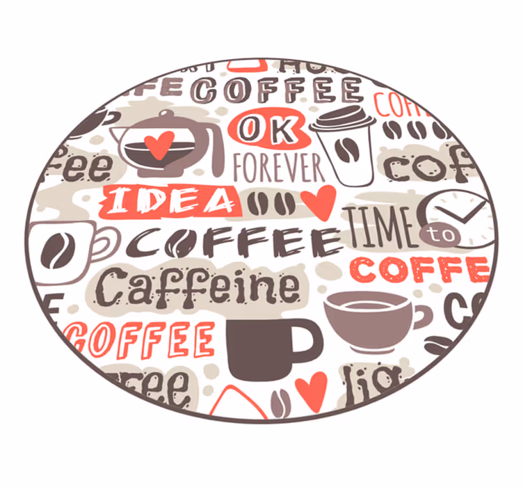 Kring van koffieliefhebbers vinyl vloerkleed keuken - TenStickers