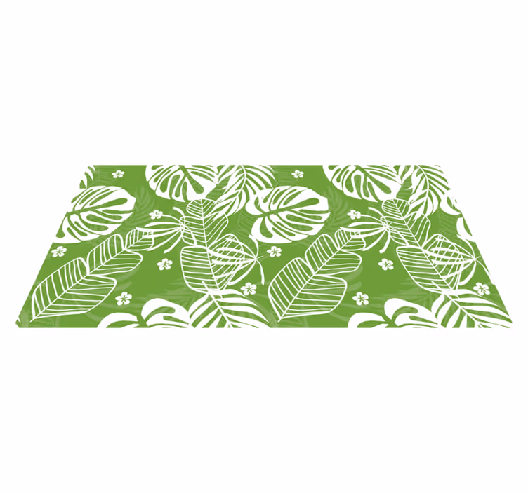 Groen tropisch motief vinyl tapijt bloemen en planten - TenStickers
