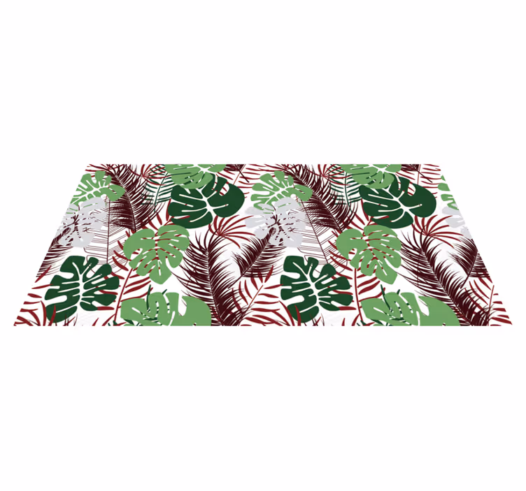 Tropische bladeren-overlap vinyl tapijt bloemen en planten - TenStickers