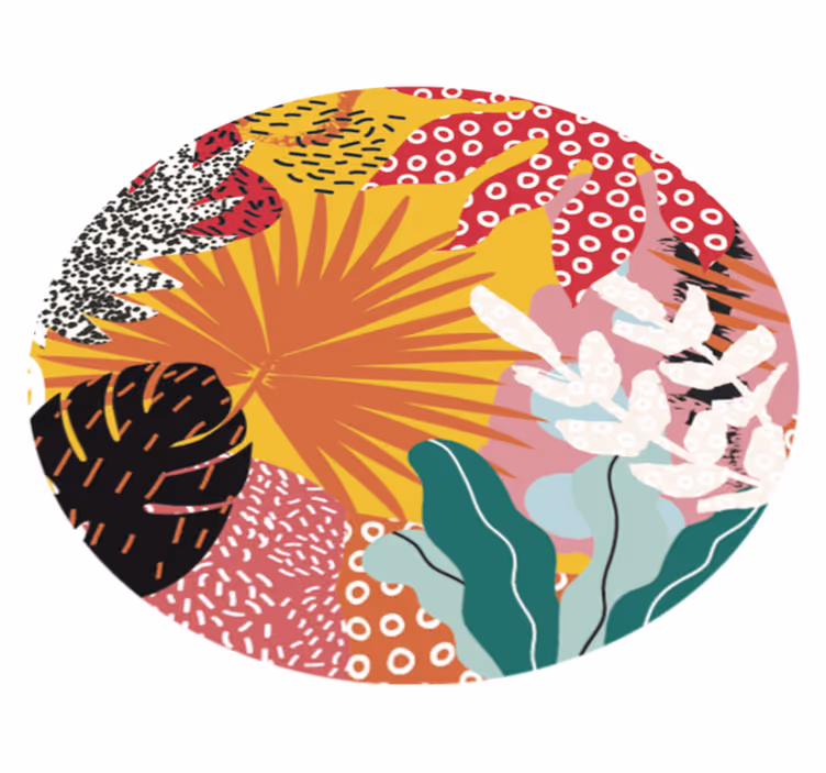 Tropische botanische harmonie vinyl tapijt  - TenStickers