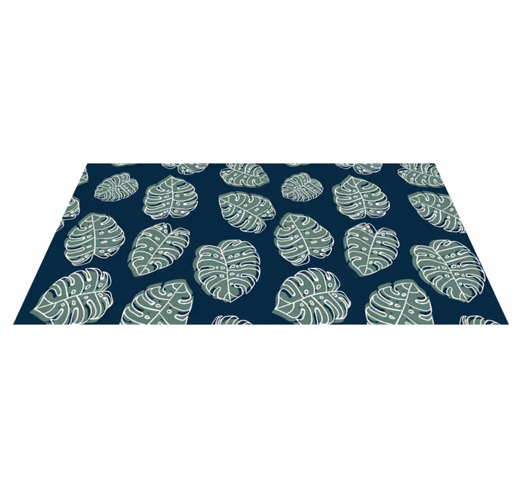 Monstera bladpatroon vinyl tapijt bloemen en planten - TenStickers