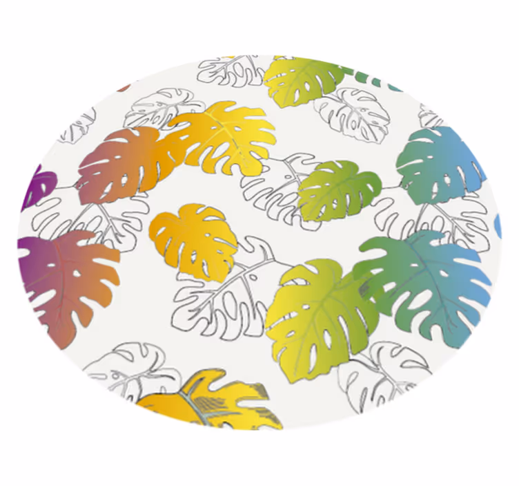 Tropische blad illustratie vinyl tapijt  - TenStickers