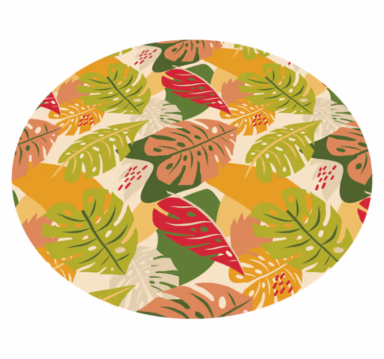 Tropisch bladeren patroon vinyl tapijt bloemen en planten - TenStickers