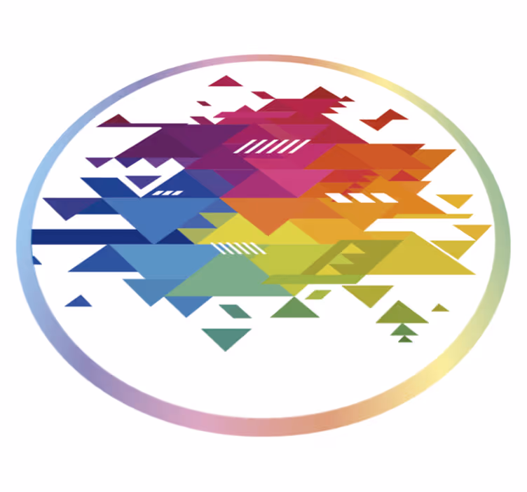 Kleurrijke geometrische vormen vinyl tapijt geometrisch - TenStickers