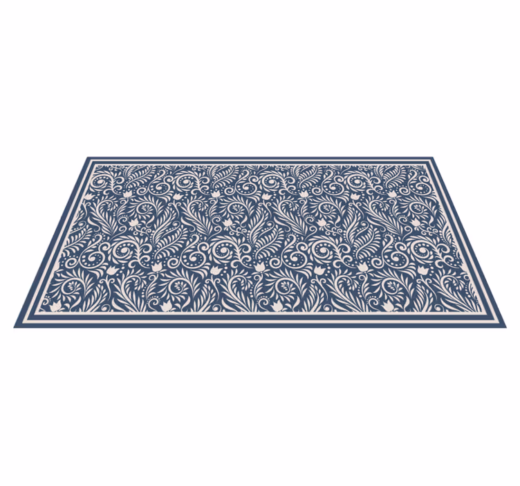 Sierlijk bloemmotief vinyl vinyl vloerkleed keuken - TenStickers