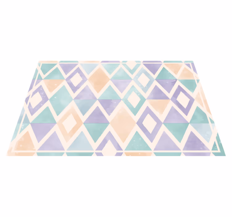 Geometrisch pastelpalet Geometrische vinyl vloerkleed - TenStickers