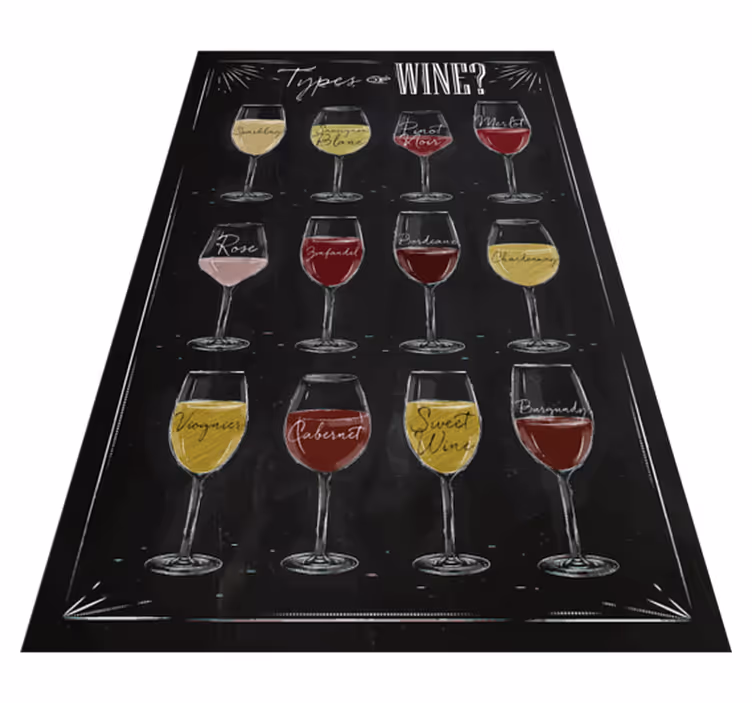Soorten wijngids vinyl vloerkleed keuken - TenStickers
