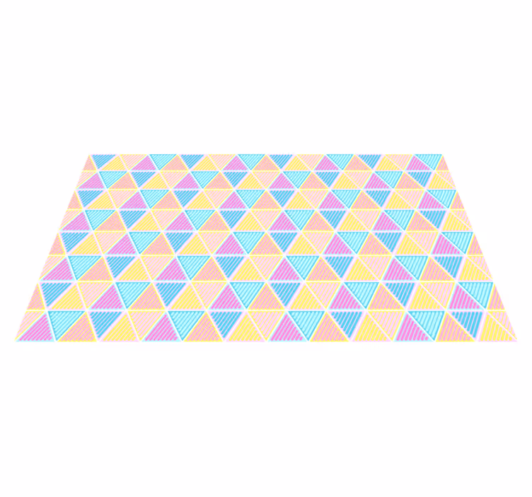 Kleurrijk driehoekspatroon vinyl tapijt geometrisch - TenStickers