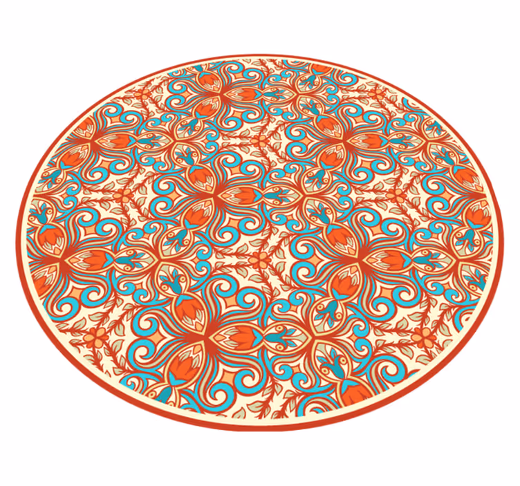 Sierlijk cirkelvormig patroon vinyl tapijt mandala - TenStickers