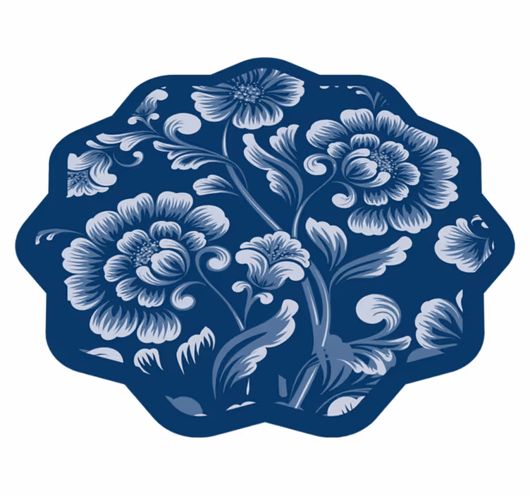 Accent met bloemenmotief vinyl tapijt bloemen en planten - TenStickers