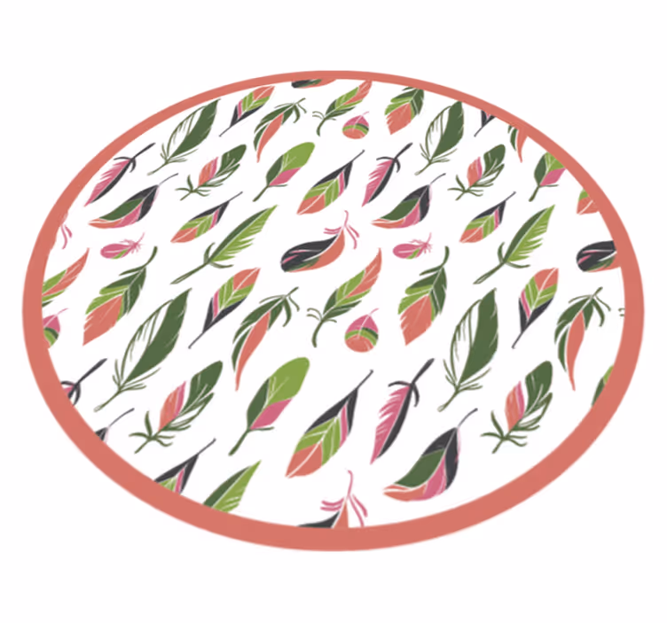 Botanische patrooncirkel vinyl tapijt bloemen en planten - TenStickers
