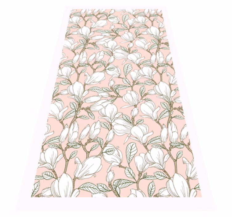Bloemenillustratie vinyl tapijt bloemen en planten - TenStickers