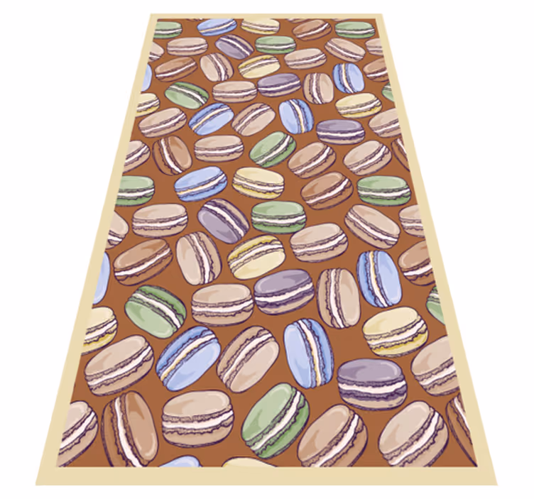 Kleurrijk macaronspatroon vinyl vloerkleed keuken - TenStickers