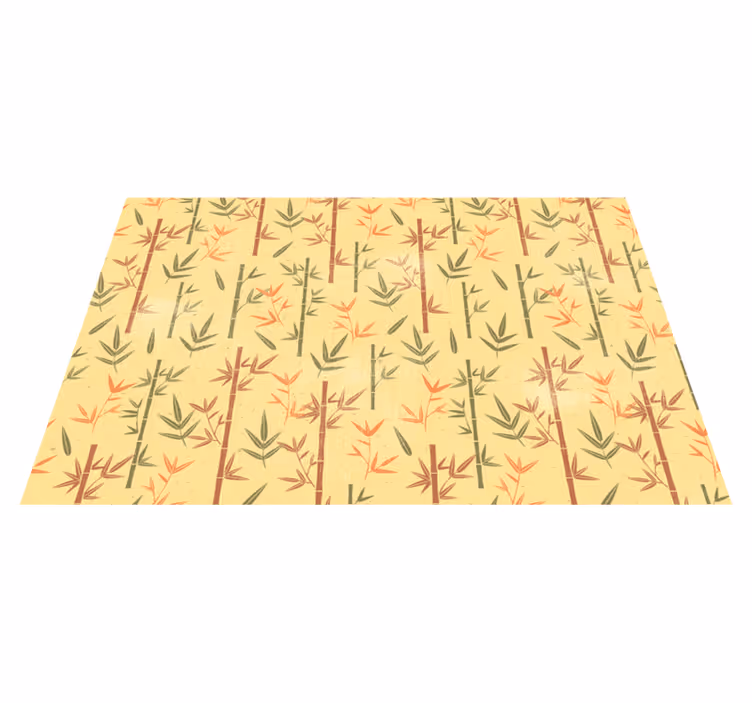 Botanische bamboe vinyl tapijt bloemen en planten - TenStickers