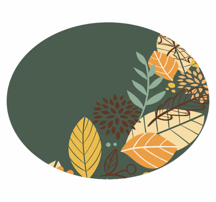 Vinyl tapijt bloemen en planten botanisch patroon cirkel - TenStickers