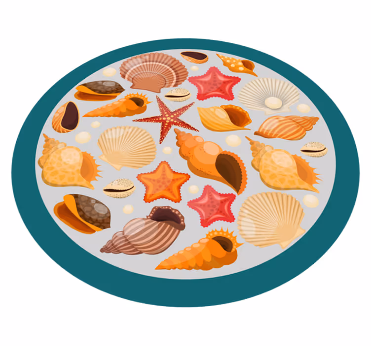 Schelpencollectie dieren vinyl tapijt - TenStickers