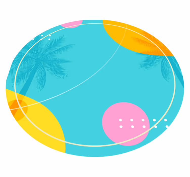 Tropisch palmdecor vinyl tapijt bloemen en planten - TenStickers