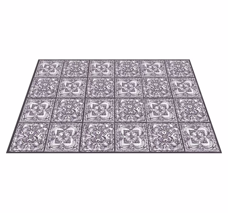 Monochroom tegelwerk vinyl tapijt tegels - TenStickers