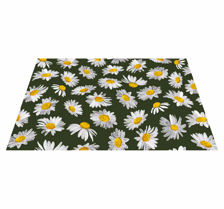 Madeliefje genot vinyl tapijt bloemen en planten - TenStickers