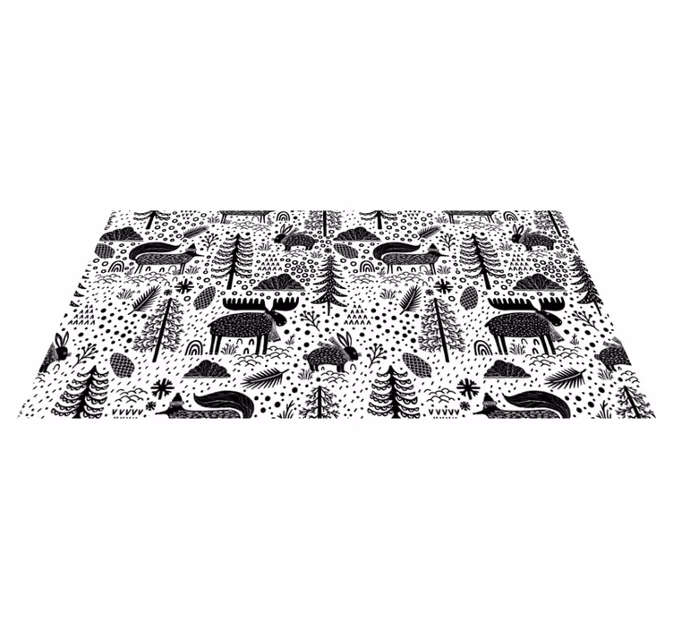 Scandinavische fauna vinyl tapijt voor meer kinderen - TenStickers