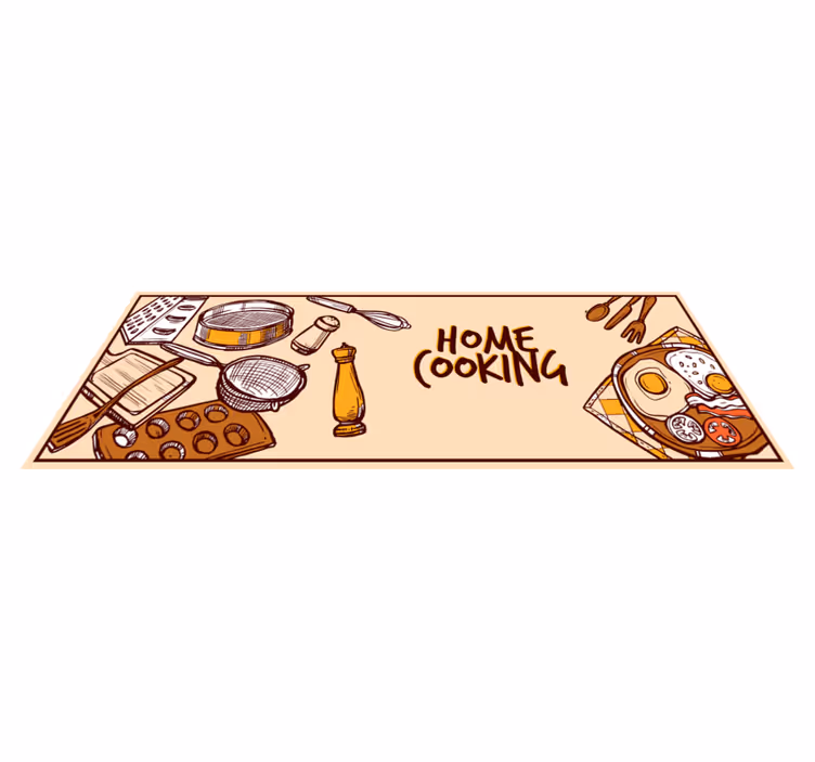 Thuis koken vinyl vloerkleed keuken - TenStickers
