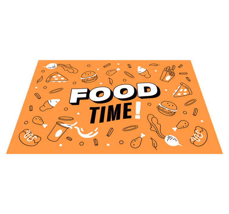 Illustratie van etenstijd vinyl vloerkleed keuken - TenStickers