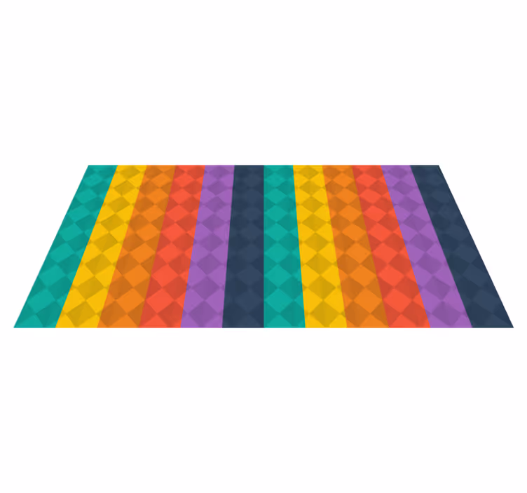 Kleurrijke geometrische variatie vinyl tapijt geometrisch - TenStickers