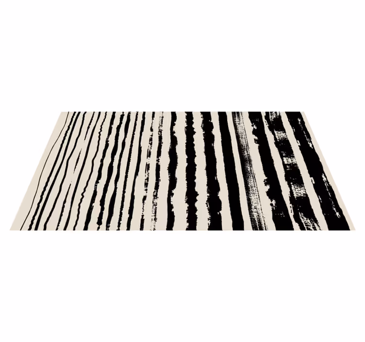 Abstract zwart-wit vinyl vloerkleed keuken - TenStickers