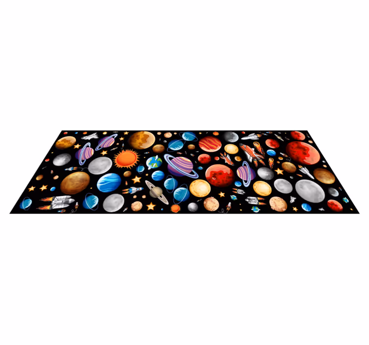 Ruimteverkenning vinyl tapijt spel - TenStickers