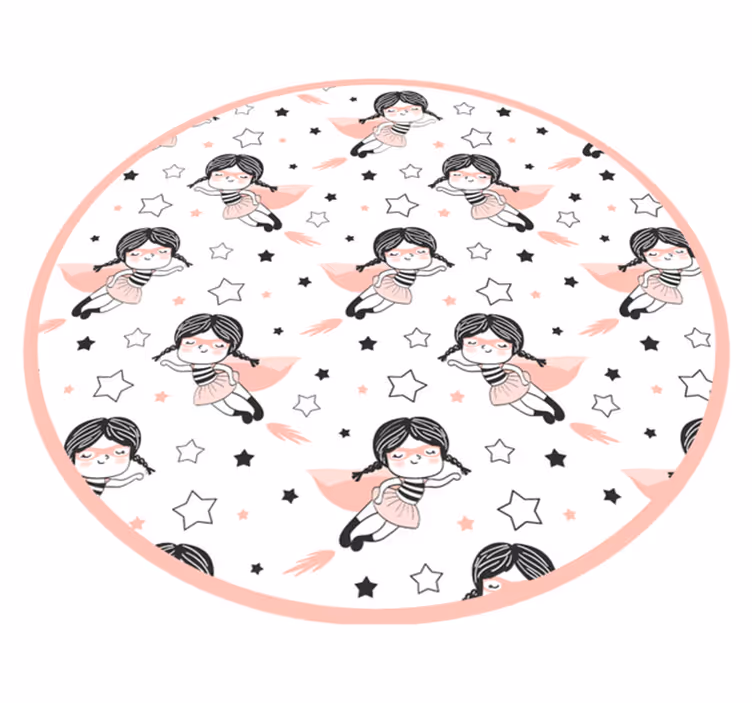 Ballerina cirkelvormig speelterrein vinyl tapijt kind - TenStickers