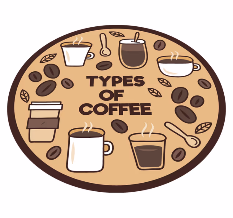 Koffievariëteiten cirkel vinyl vloerkleed keuken - TenStickers