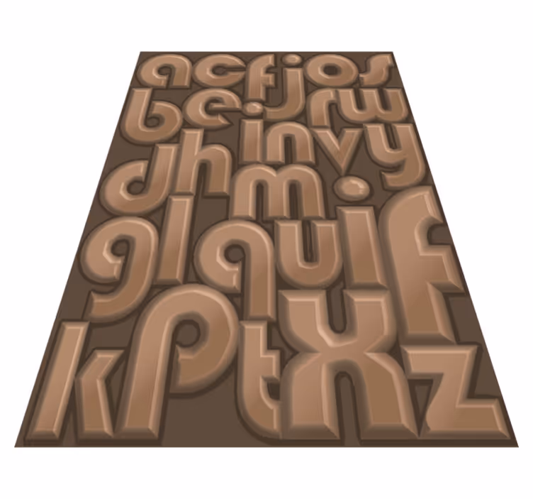 Chocolade alfabet vinyl tapijt  - TenStickers