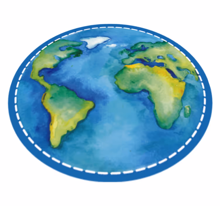 Educatieve wereld vinyl tapijt wereldkaart - TenStickers