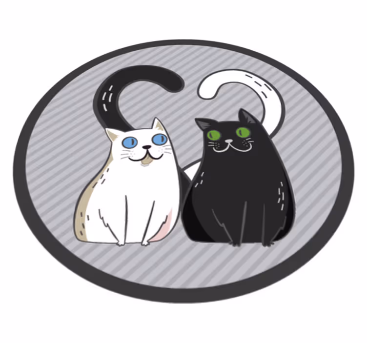 Knuffelige katachtigen dieren vinyl tapijt - TenStickers