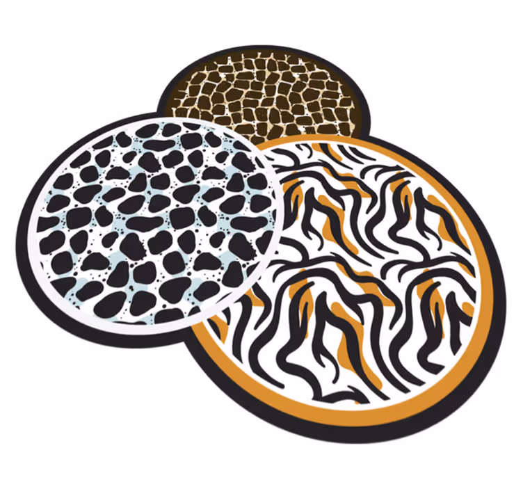 Safari-motief trio vinyl tapijt dierenprint - TenStickers