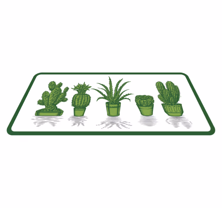 Cactus collectie vinyl tapijt bloemen en planten - TenStickers