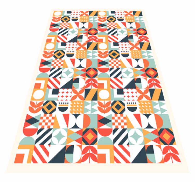 Symmetrisch mozaïek vinyl tapijt geometrisch - TenStickers