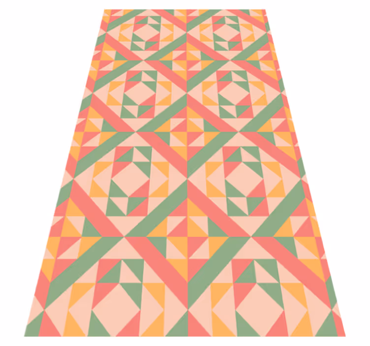 Ensemble met geometrisch patroon vinyl tapijt - TenStickers
