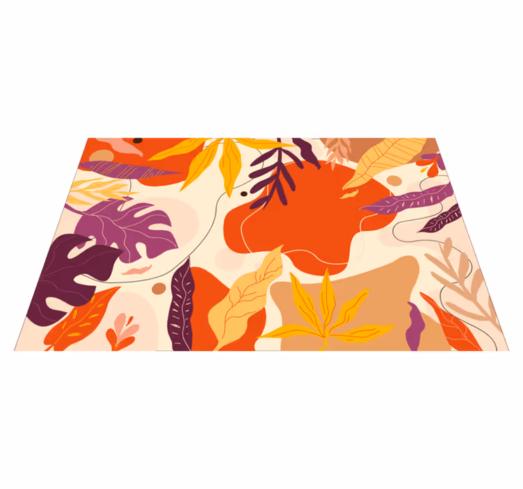 Herfstbladpatronen vinyl tapijt natuur - TenStickers
