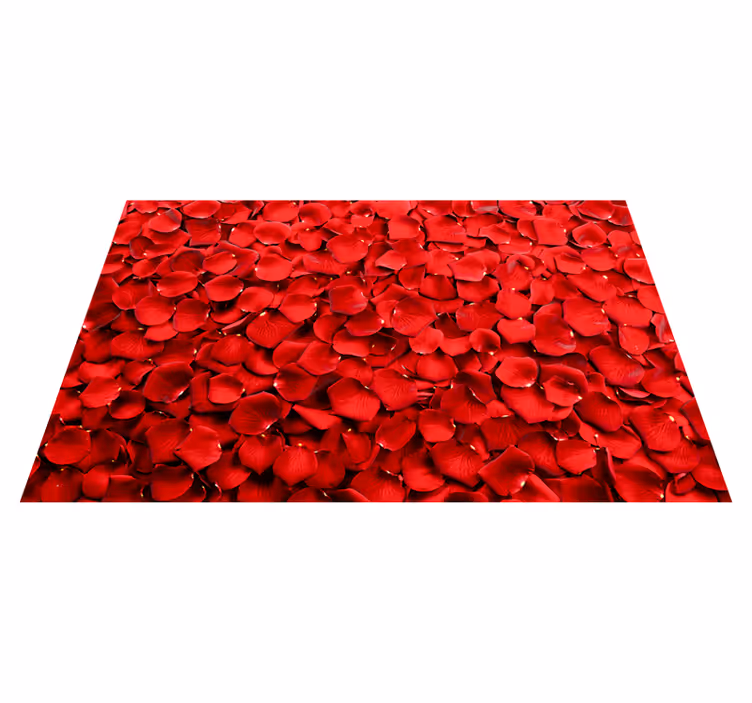 Rode bloemblaadjesreeks vinyl tapijt bloemen en planten - TenStickers