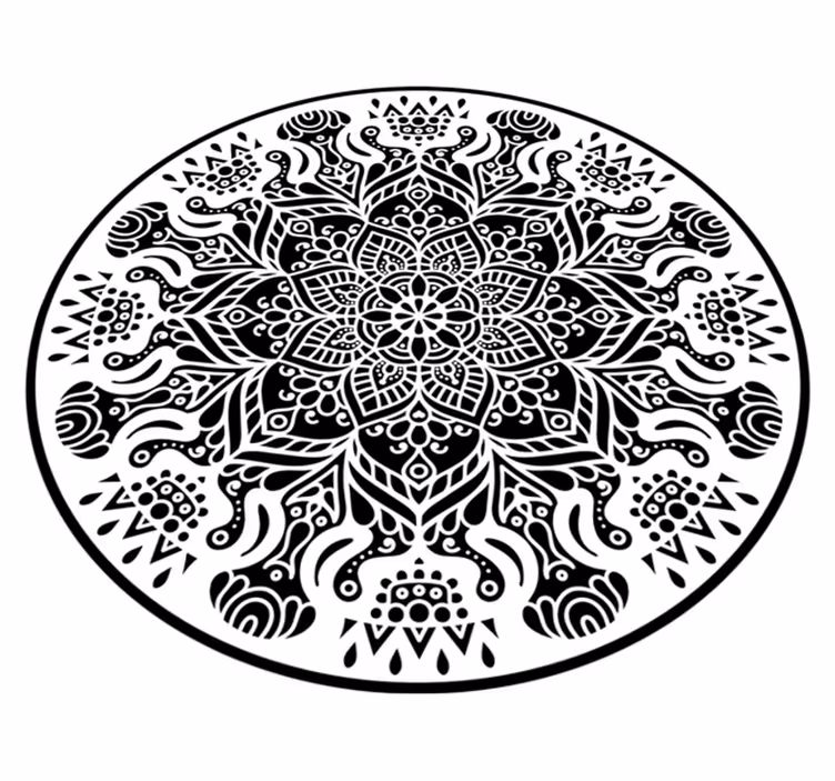 Vinyl tapijt mandala ingewikkeld mandala ontwerp - TenStickers