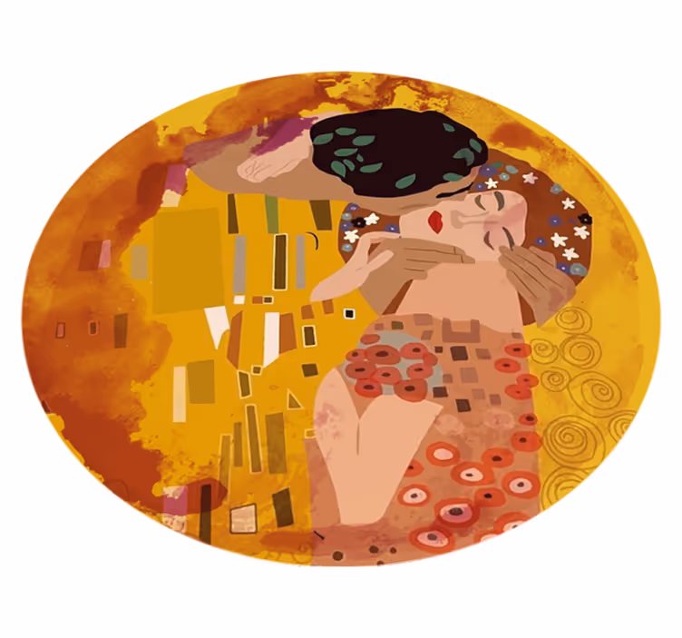 Abstracte wereld omhelzing vinyl tapijt wereldkaart - TenStickers