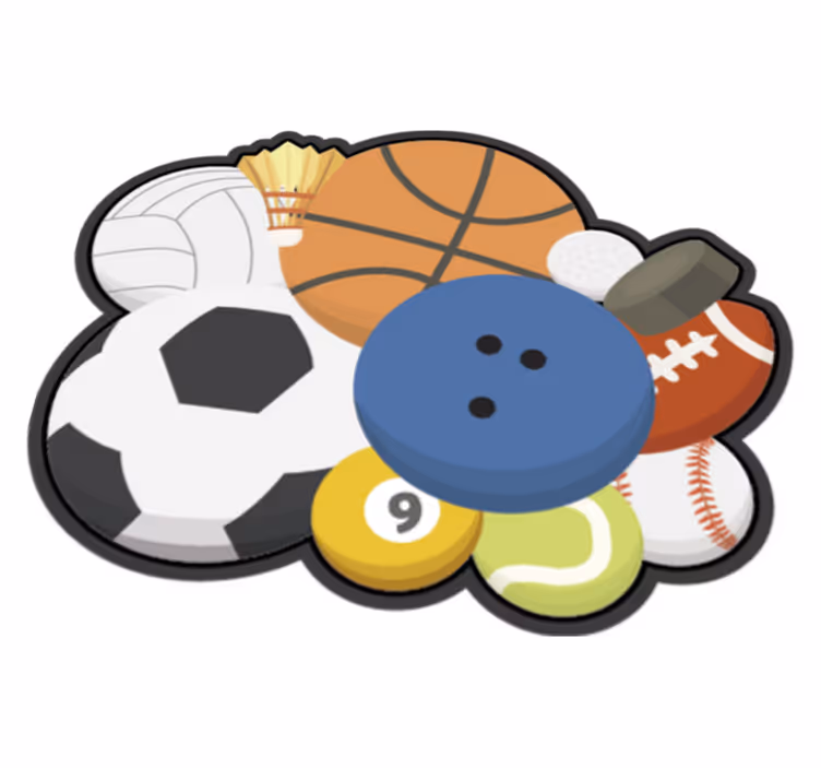 Sportballen ontwerp vinyl tapijt  - TenStickers