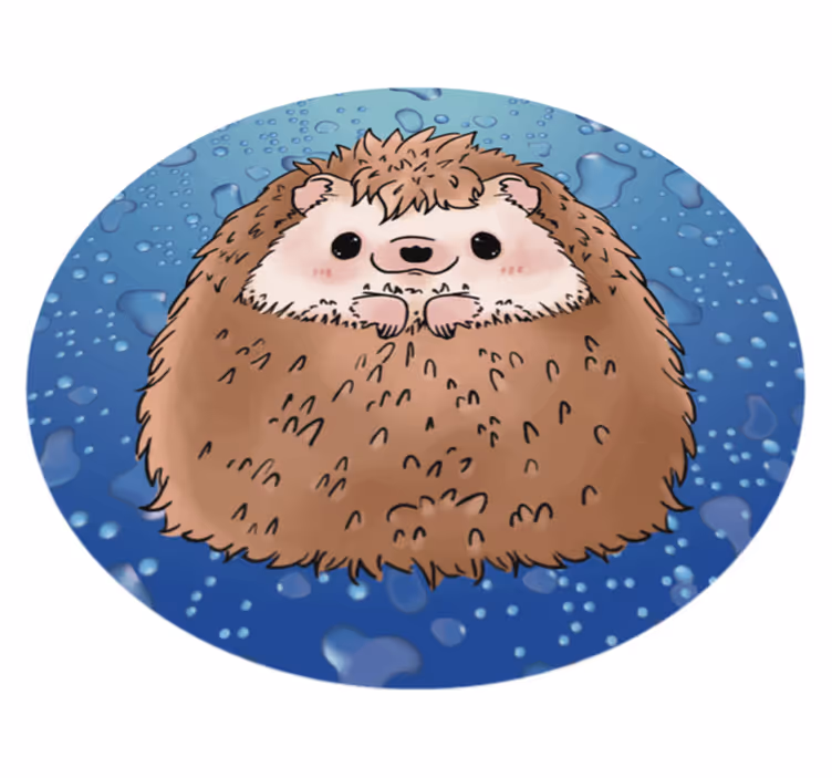 Schattige egel illustratie vinyl tapijt  - TenStickers