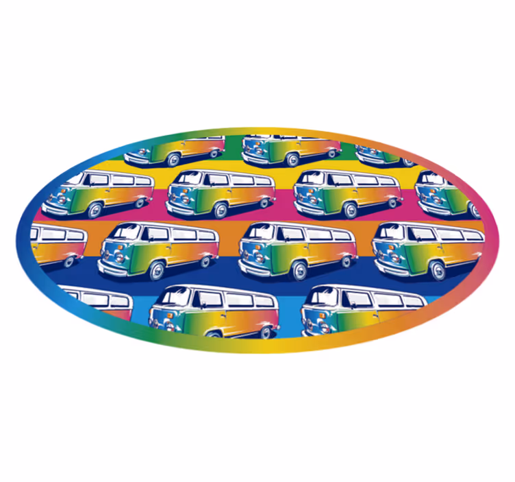 Retro voertuigen vinyl tapijt  - TenStickers