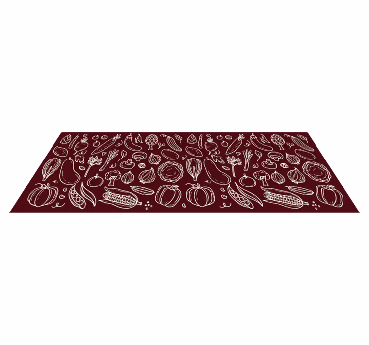 Groente illustratie vinyl vloerkleed keuken - TenStickers