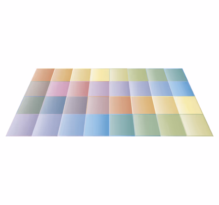 Kleurrijke pixelatie vinyl vloerkleed keuken - TenStickers