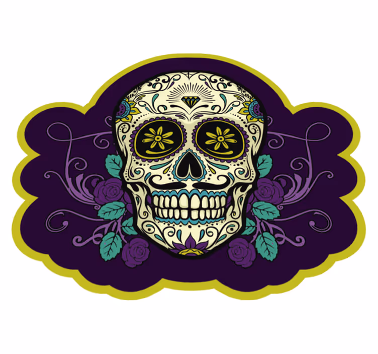 Schedel motief vinyl tapijt Halloween - TenStickers
